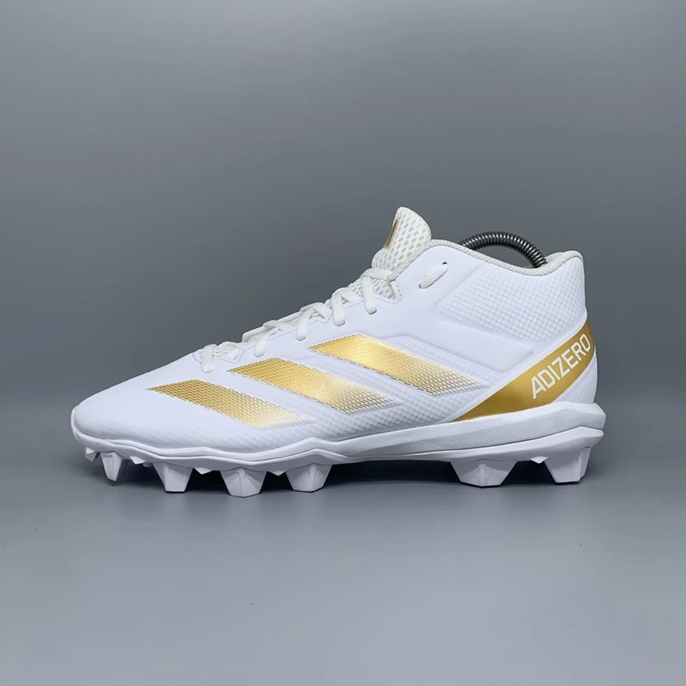 Adidas Adizero Impact.2 MD White Gold Football Cleats IF5106 Men’s Sz‎ 12 NWT
